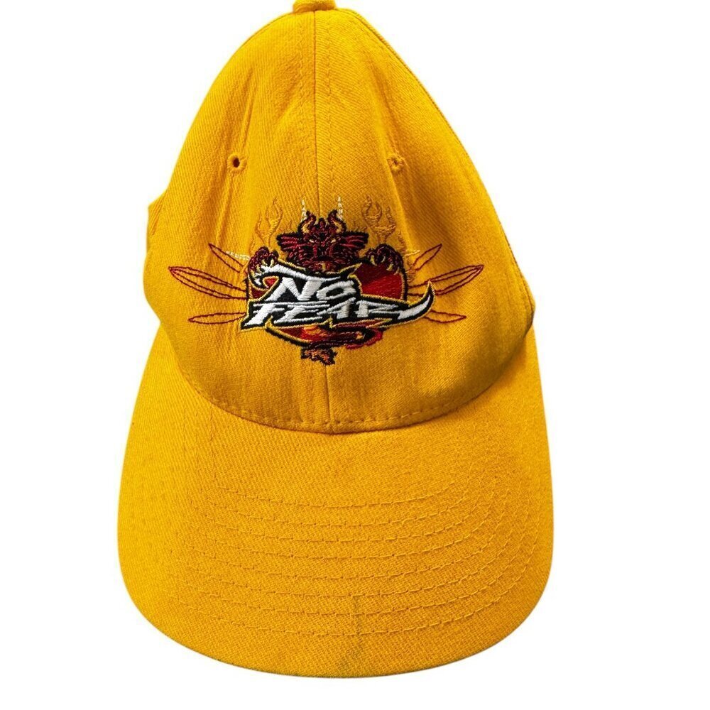 Vintage 90s Y2K “No Fear” Mustard Yellow Embroidered Cap